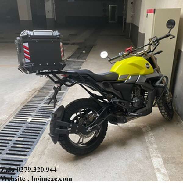 Thùng Top Box Màu Đen Nhôm 43L Sau Xe Máy, Xe Motor.