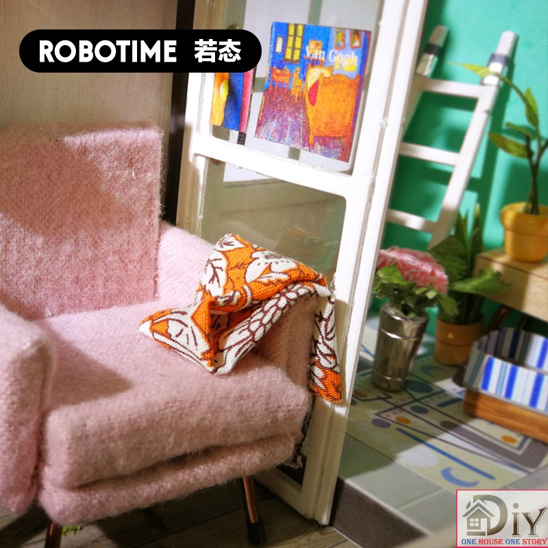 Nhà búp bê tự lắp ráp bằng gỗ DIY BALCONY DAYDREAMING mã DGM05   - Quà tặng giáng sinh tự làm