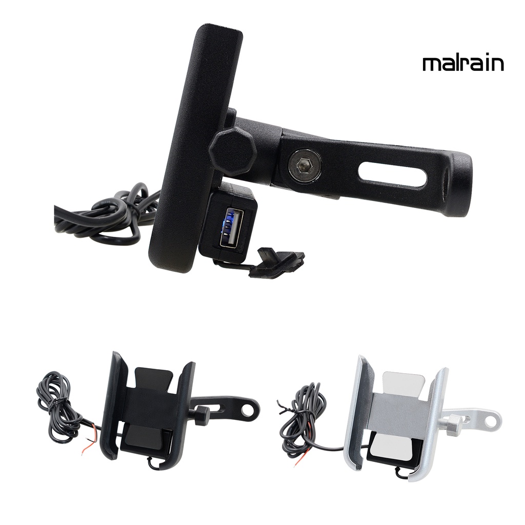 Giá Đỡ Điện Thoại Xoay 360 Độ Có Cổng Sạc Usb Gắn Xe Đạp / Xe Máy