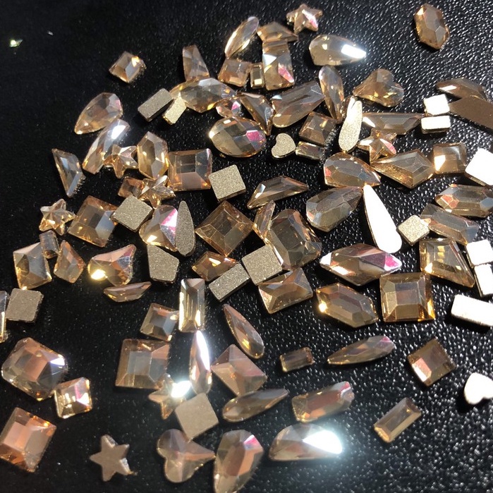 Đá Nail Chân Bằng Mix Mẫu 100 Viên - Đá Khối Gắn Móng  Chân Bằng Siêu Sáng Siêu Bền