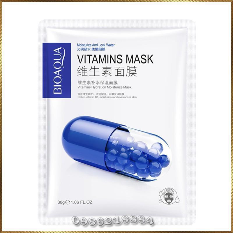Mặt nạ Vitamins Mask Bioaqua giảm thâm kiềm dầu cung cấp dưỡng chất cho da VMB7 | WebRaoVat - webraovat.net.vn