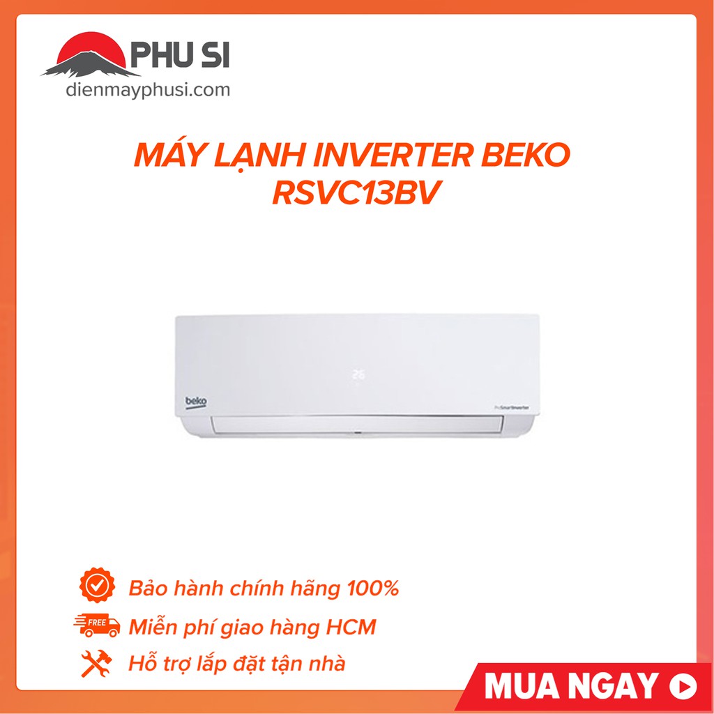 [Mã ELMS5TR giảm 5% đơn 5TR] MIỄN PHÍ CÔNG LẮP ĐẶT_ RSVC13BV-I - Máy lạnh Beko RSVC13BV, 1 chiều, 1.5HP, Inverter