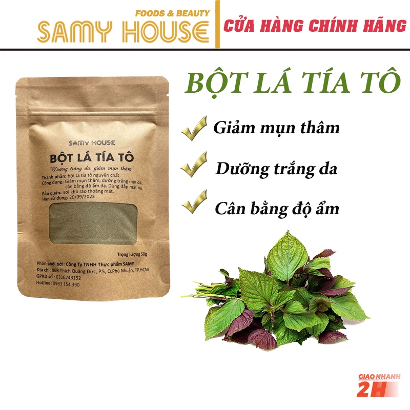 [Samy House] Bột Lá Tía Tô Đắp mặt Nạ Samy House 50g