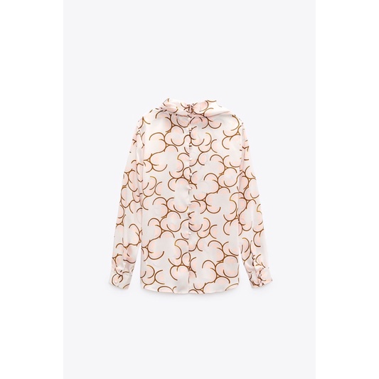 Áo satin hoạ tiết ZARA AUTH size M