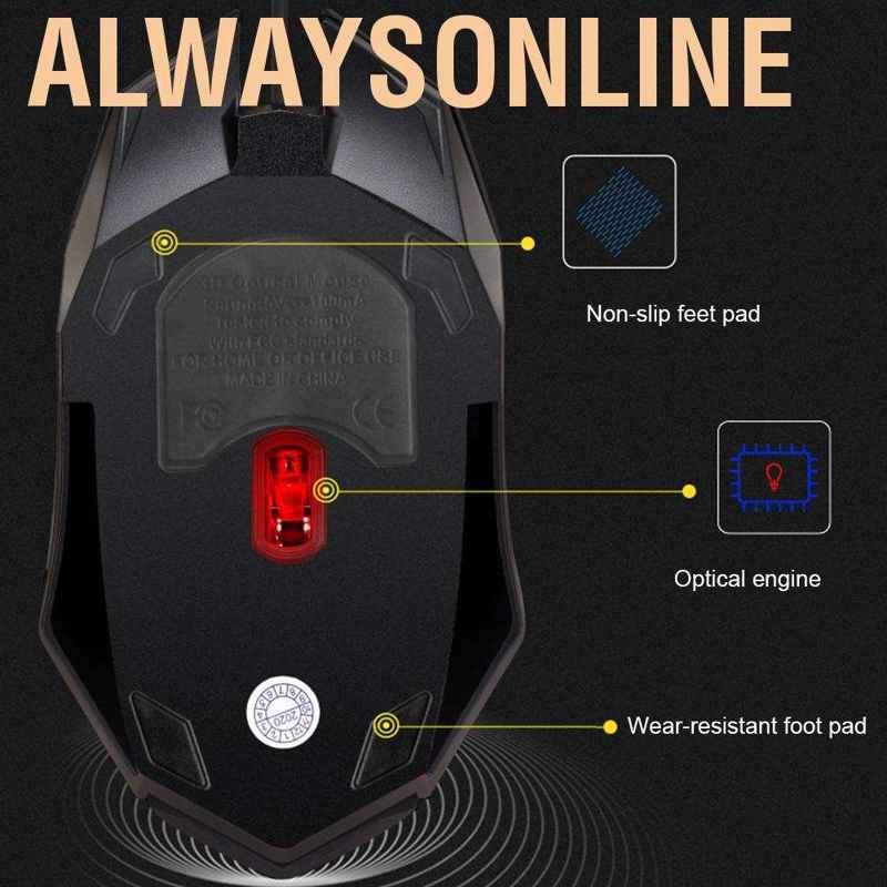 Chuột Gaming Alwaysonline Có Dây 3 Nút Bấm 1000dpi Cho Pc / Laptop