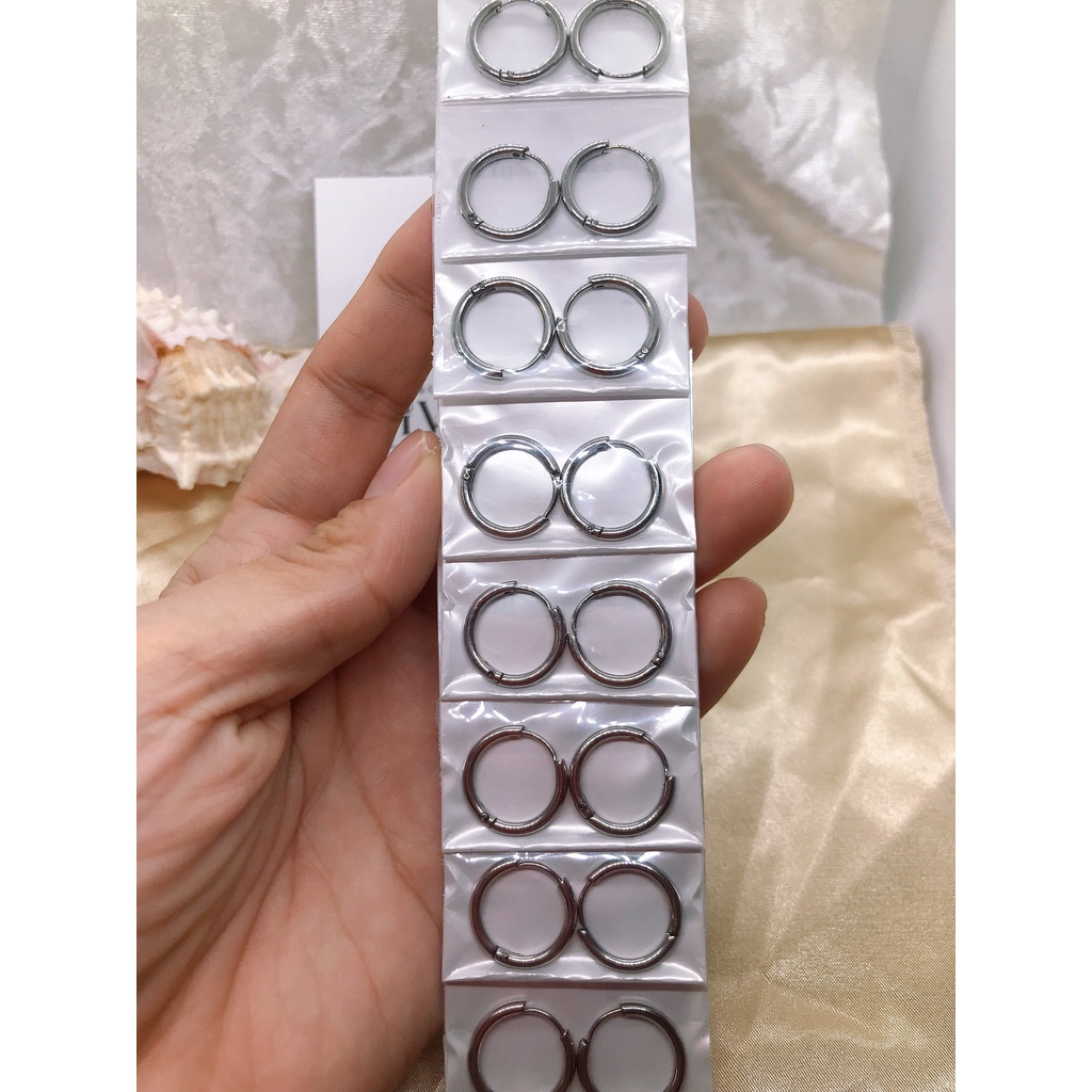 Bông tai nam/nữ khuyên tròn thép không rỉ – khuyên tai ViVi_Gift