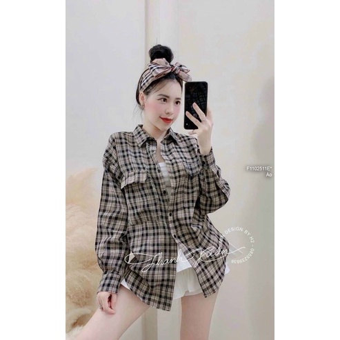 Áo sơ mi sọc caro đen