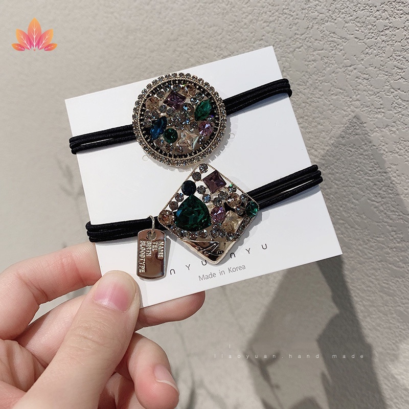 Dây Cột Tóc Đuôi Ngựa Dày Đính Hạt Pha Lê JP5