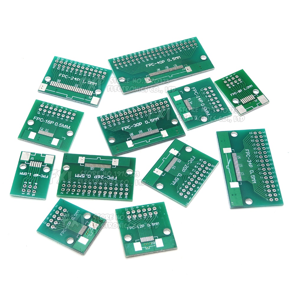 Set 5 / 10 Đầu Nối Hai Mặt FFC 0.5mm 1mm PCB 6 8 10 12 20 40 50 Pin Sang DIP 2.54mm