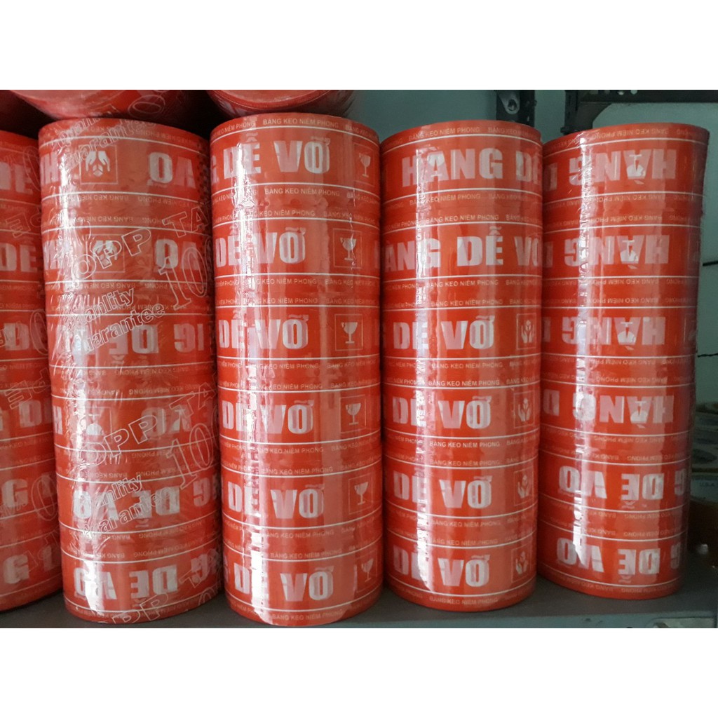 1 Cuộn Băng Keo In Chữ Hàng Dễ Vỡ Màu Cam