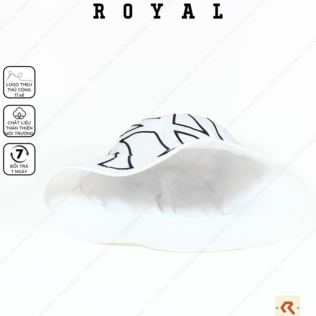 Mũ Bucket Nón Bucket Tai Bèo Vành Cụp Nam Nữ NY New York Yankees Vải Kaki Cotton 2 lớp Unisex - Royal Caps