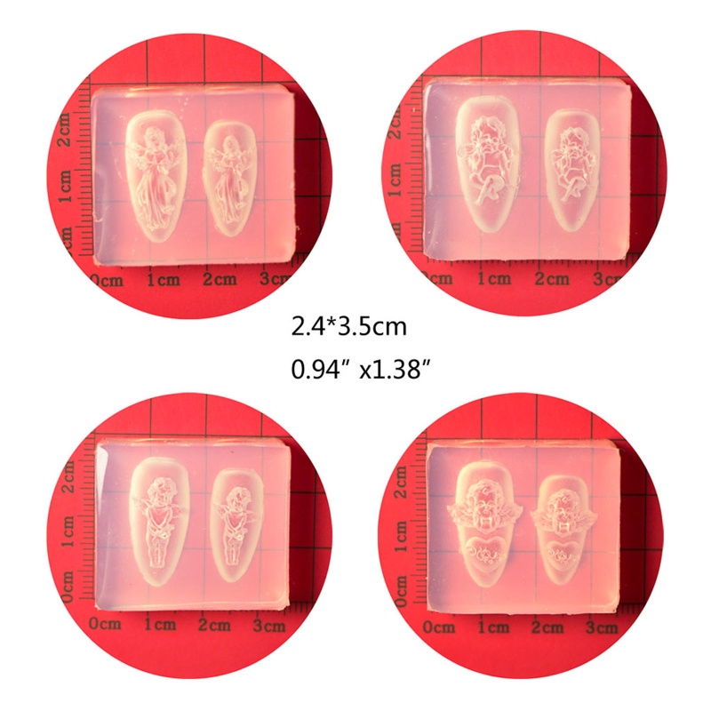 Set 4 Khuôn Silicone Tạo Hình Thiên Thần Nhỏ 3D Trang Trí Móng Nghệ Thuật DIY