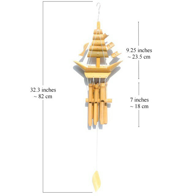 Chuông gió tre trúc đep hình thuyền