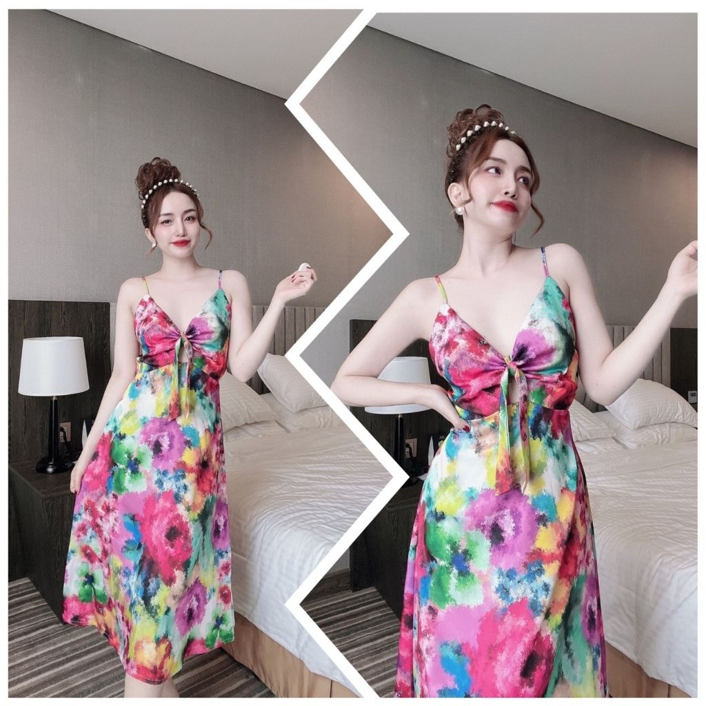 Váy ngủ sexy ❣️FREE SHIP❣️ Đầm ngủ sexy lụa Latin Chất Siêu Mát Dáng Siêu Xinh &lt; 60kg