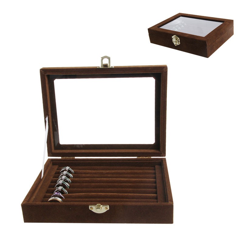 folღ Velvet Jewelry Organizer Cufflinks Display Holder Earring Ring Box Showcase Tray