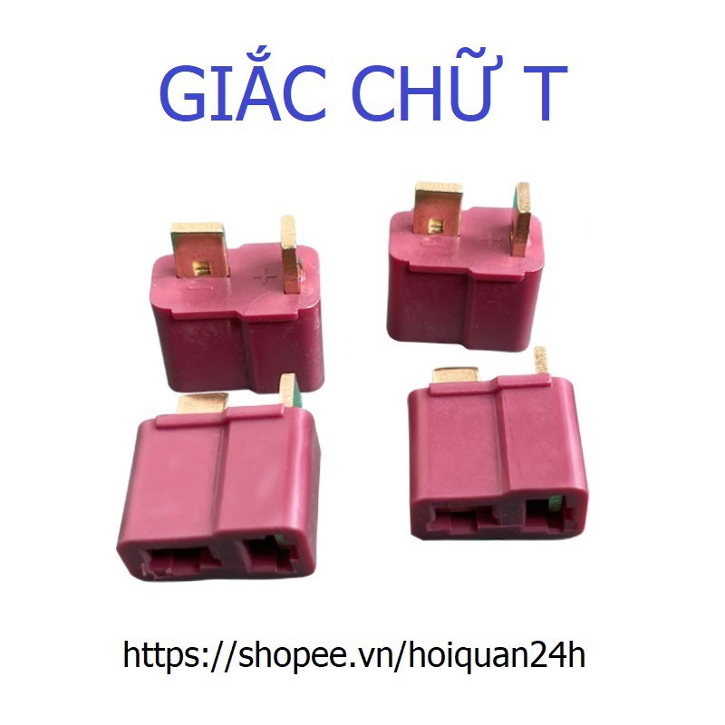 Giắc Chữ T Đực + Cái kết nối Pin giá rẻ, Jack T