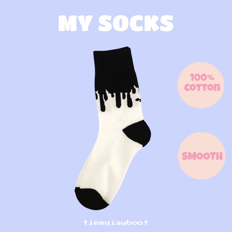 TẤT HOẠ TIẾT CHẤT LIỆU COTTON LOẠI 1HÀNG CÓ SẴN  Full Tag