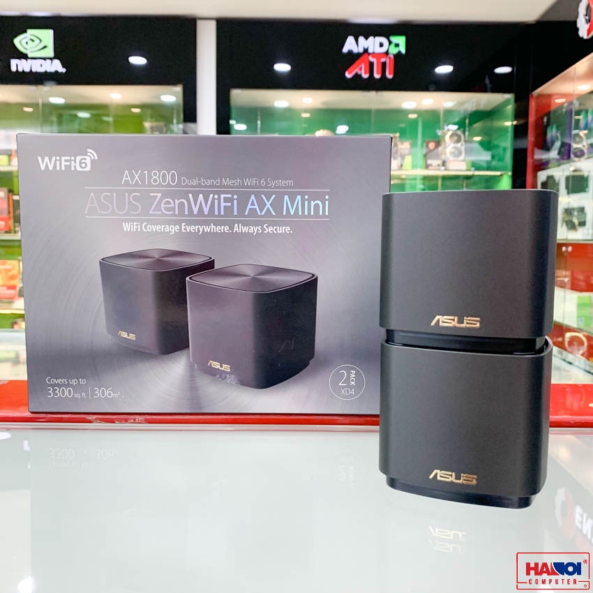 Bộ phát WiFi 6 Asus XD4 3-Pack Mesh AX1800 MU-MIMO màu đen (Hàng chính Hãng Asus Việt Nam)