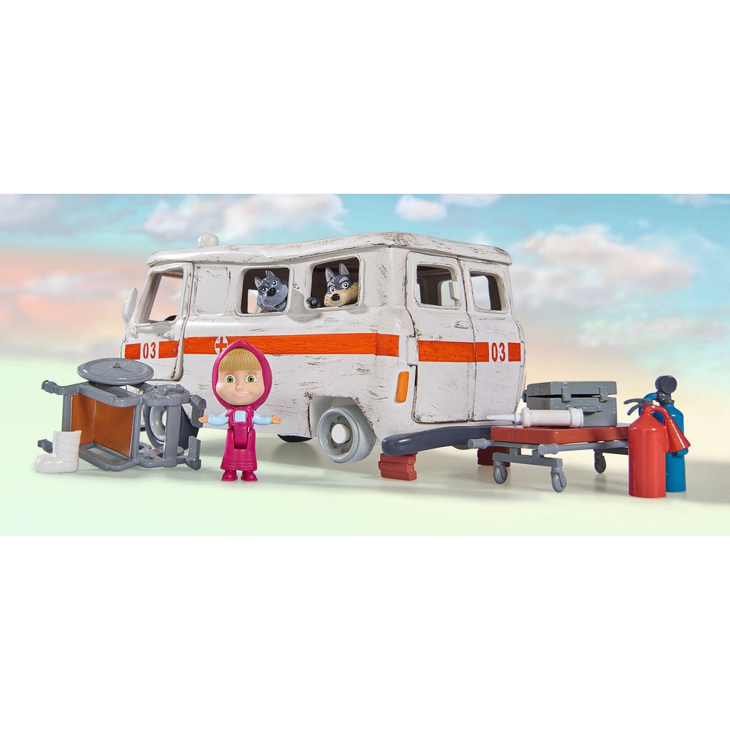 Đồ Chơi Xe Cứu Thương MASHA AND THE BEAR Masha Playset &quot;Ambulance&quot; 109309863 - Simba Toys Vietnam