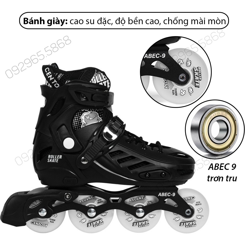 Giày trượt patin trẻ em Centosy T-rex, 8 bánh phát sáng - chính hãng