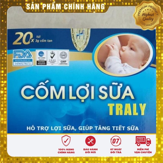 [Chính hãng] Cốm lợi sữa TRALY Hộp 20 gói - Hỗ trợ lợi sữa, giúp tăng tiết sữa - Traly hiệu quả hơn Mummilk đã được kiểm