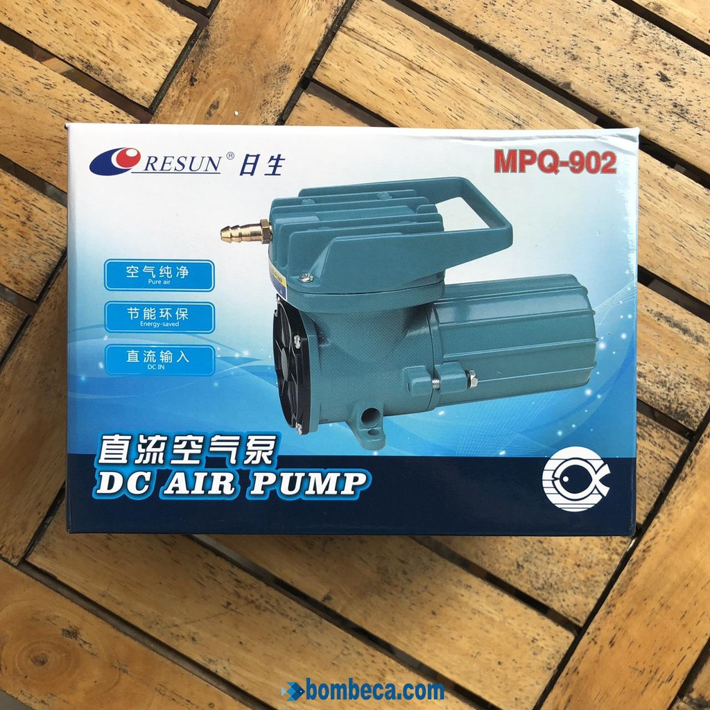 Máy sụi khí oxy 18W Resun MPQ-902 chạy bình ắc quy 12V