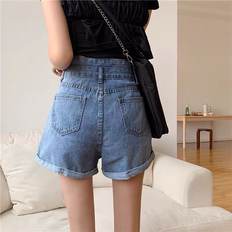 Quần Shorts Jeans Denim Nữ Sogeum Quần Sooc Ngắn Lưng Cao Hai Khuy Ulzzang | BigBuy360 - bigbuy360.vn