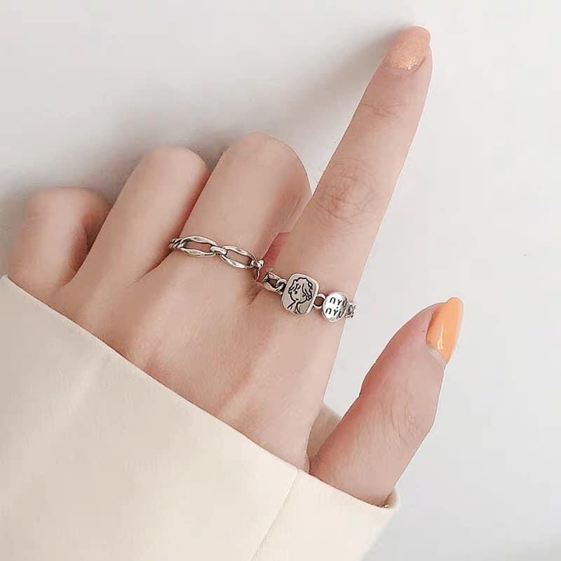Nhiều mẫu FREESIZE Nhẫn nam nữ mạ bạc thái