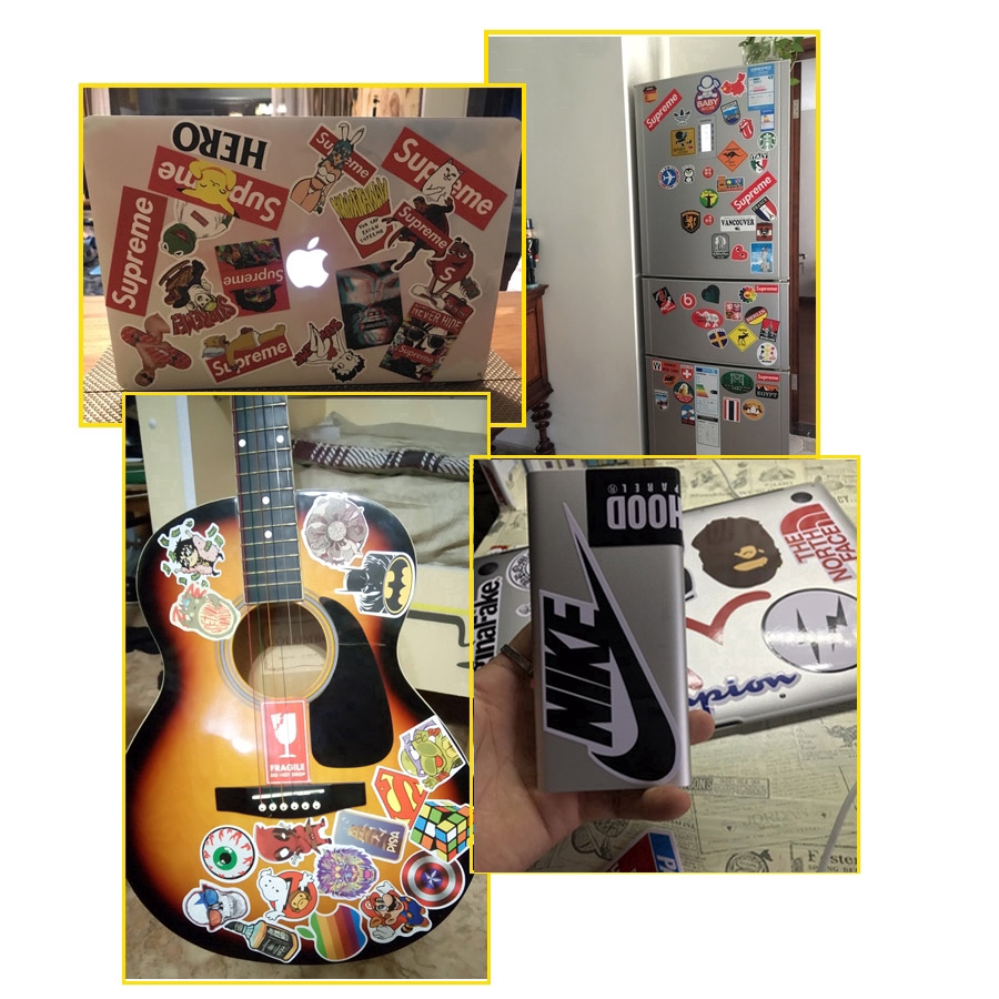 Set 100 sticker nhiều kiểu độc đáo dán trang trí laptop/vali/ván trượt/guitar