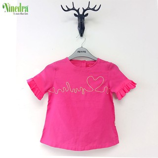 Áo đũi tay lai bèo cài nút sau size cho bé gái 15-25kg - Ninedra