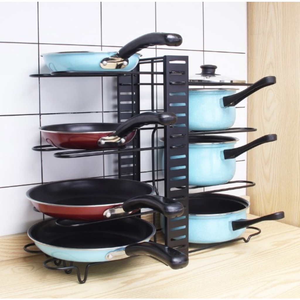 Kệ để chảo, xoong nồi 2 bên nhiều tầng, kệ để đồ nhà bếp  tiện dụng gọn gàng, ngăn nắp