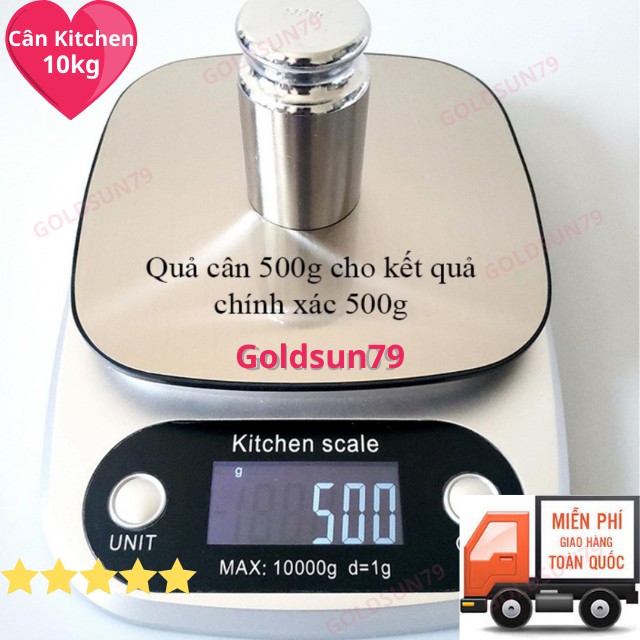 [ Hàng Mới Về ] cân điện tử nhà bếp Kitchen 10kg/1g chính xác xao ( màu bạc )