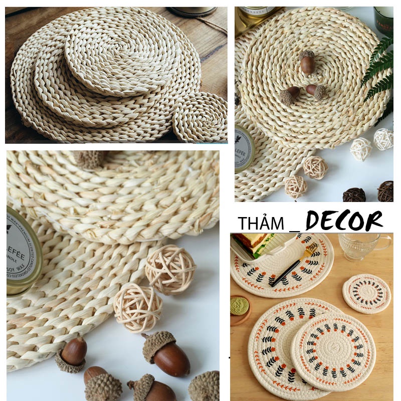 THẢM TRANG TRÍ, THẢM CÓI/LỤC BÌNH TRÒN DÀY ĐẸP VÀ CHẤT LƯỢNG