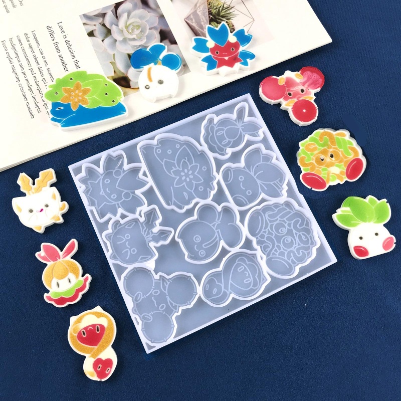 Khuôn Silicone Làm Huy Hiệu Em Bé Hình Động Vật Hoạt Hình 3D