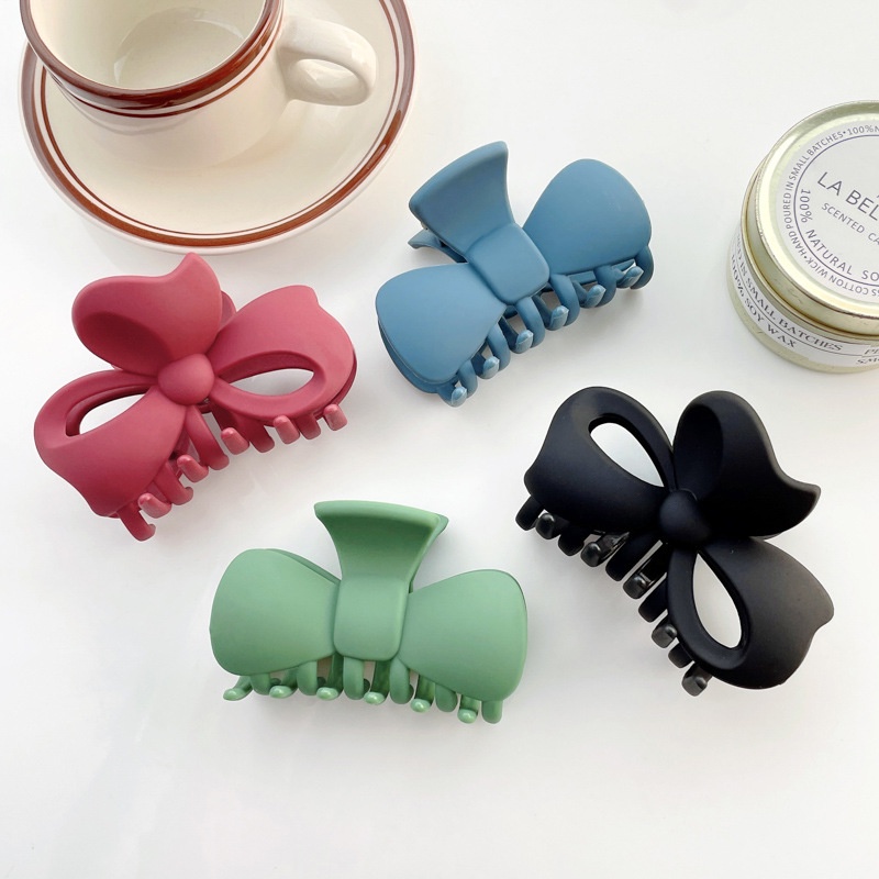 Kẹp tóc màu trơn hình dáng nơ phong cách Hàn Quốc thời trang thanh lịch