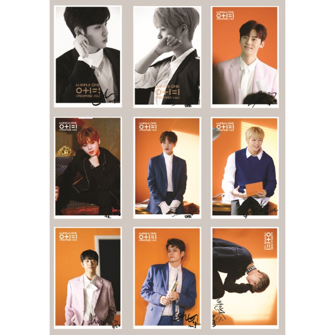 Lomo Card WANNA ONE 0+1=1 (I Promise You) Concept Photo Full version Có chữ ký