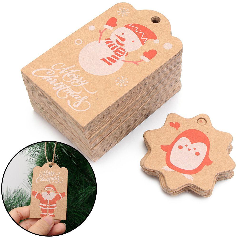 Set 100 Nhãn Giấy In Hình Ông Già Noel Trang Trí Quà Tặng Giáng Sinh Mới