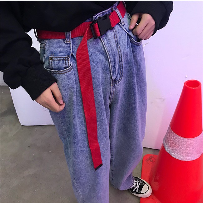 Thắt lưng vải canvas phong cách Hàn Quốc màu sắc ngọt ngào