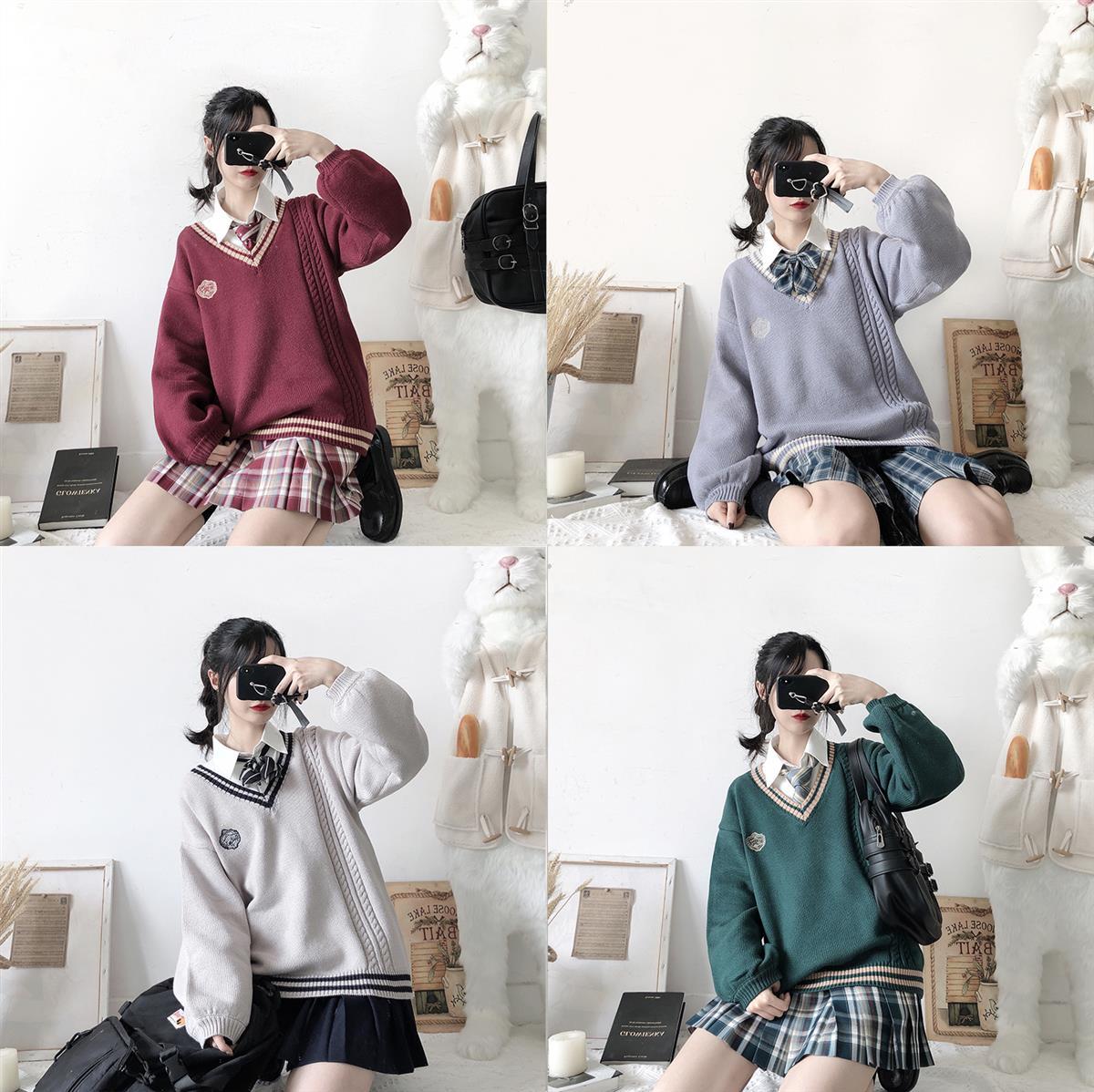 Áo Khoác Len Không Tay Cổ Chữ V Thêu Hình Thời Trang Hàn Quốc | BigBuy360 - bigbuy360.vn