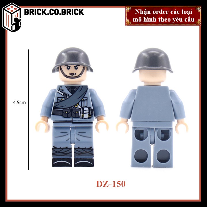 Phụ kiện MOC Army- Lính Pháp thế chiến 2- Đồ chơi lắp ráp minifig và non-lego mô hình sáng tạo trang trí quân đội- DZ150