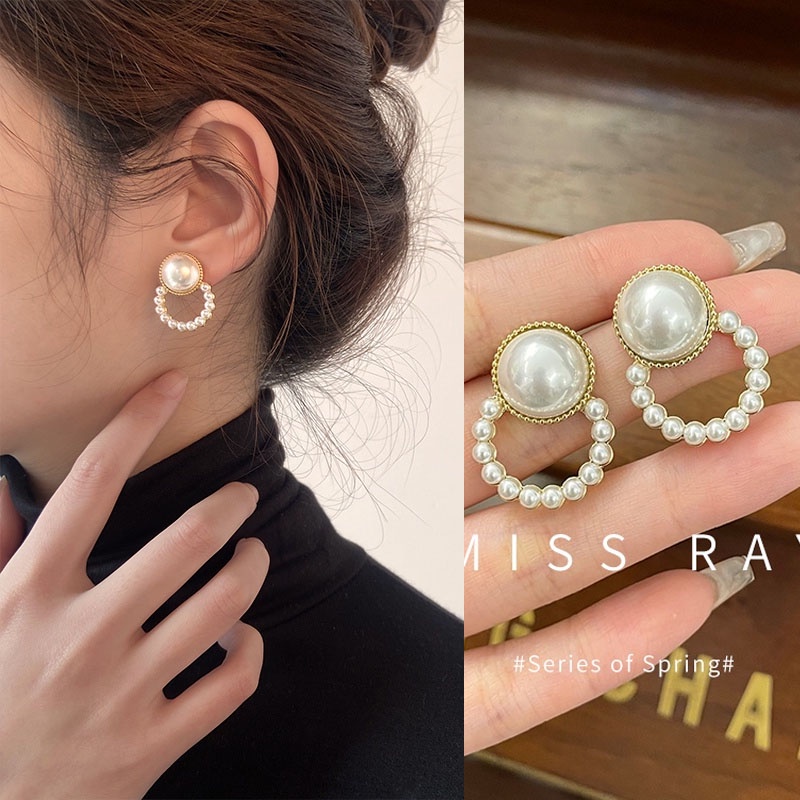 Bông tai ngọc trai mạ bạc 925 thời trang cho nữ