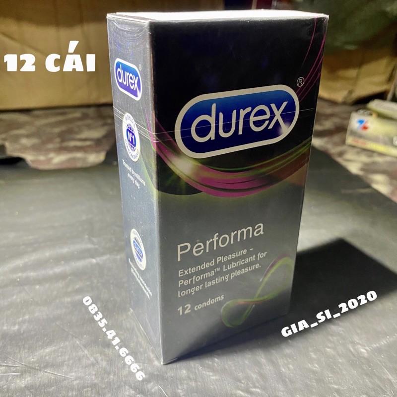 [ Chính Hãng ] Bao Cao Su Kéo Dài time Durex Perfoma Hộp 12 cái