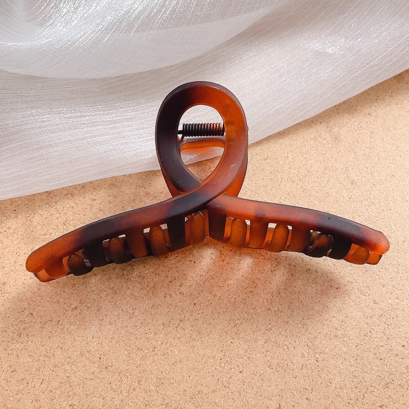 Kẹp Tóc Chống Trượt Bằng Acrylic Màu Hổ Phách Thời Trang Hàn Quốc