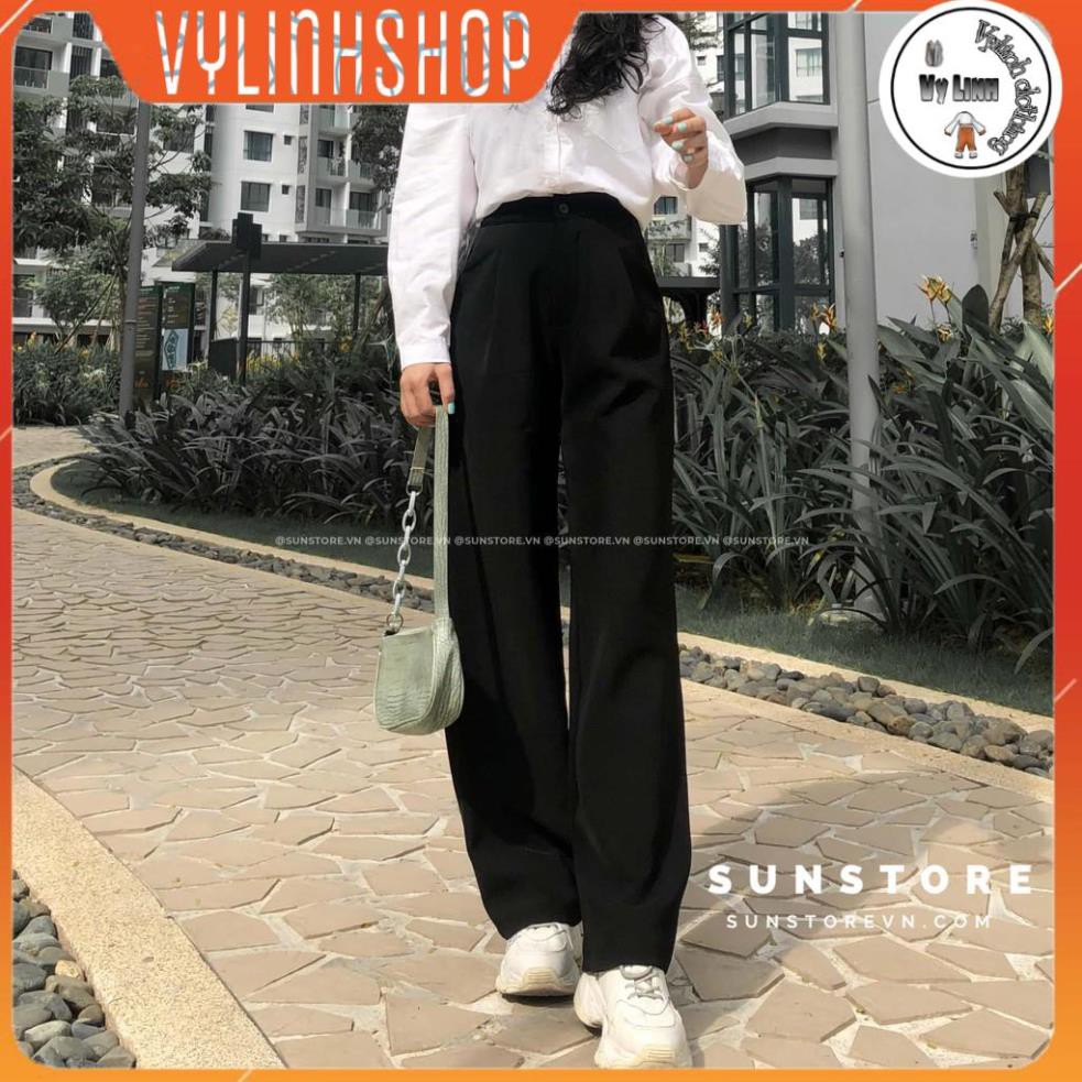 Quần culottes ống rộng suông dài chất dày lưng cao cài nút Sun pant (Tất cả là )