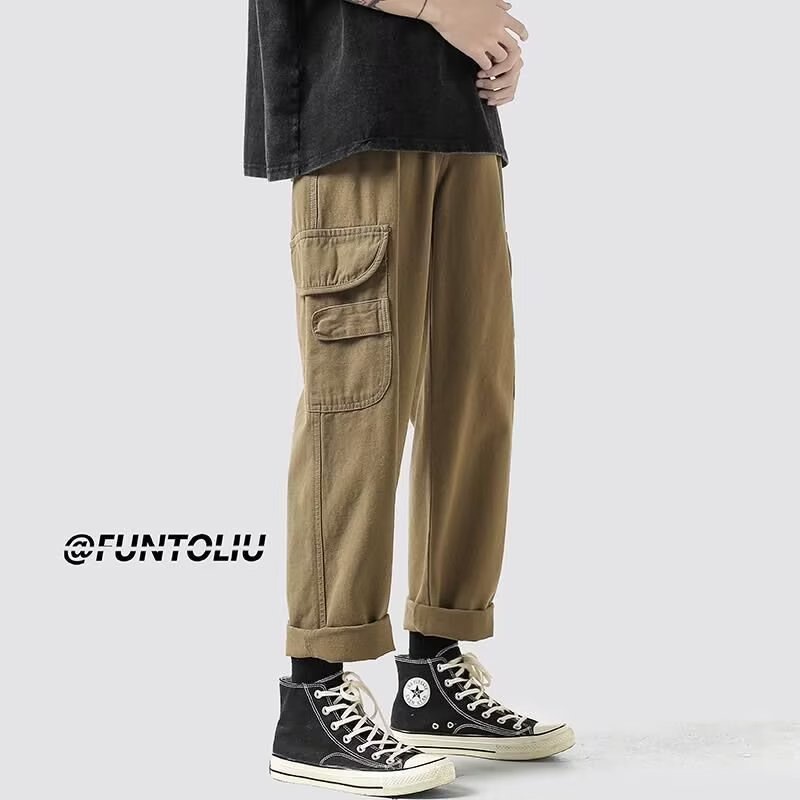 Quần Dài Nhiều Túi Phong Cách Hip Hop Đường Phố Hàn Quốc Cỡ Lớn M-3XL Cho Nam