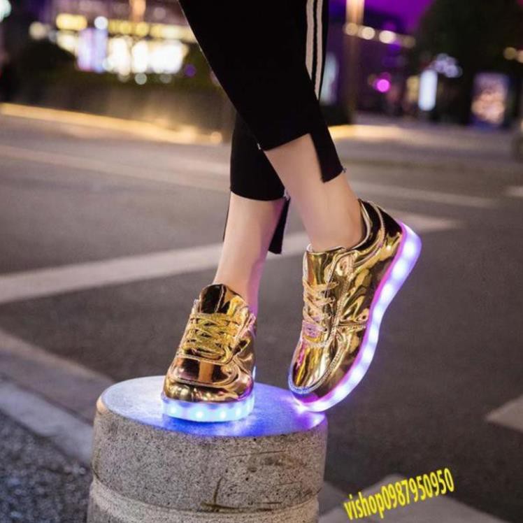 [Sale 3/3] Giày phát sáng màu vàng bóng phát sáng 7 màu 11 chế độ đèn led style phong cách hàn quốc Sale 11 ' > : " ` :