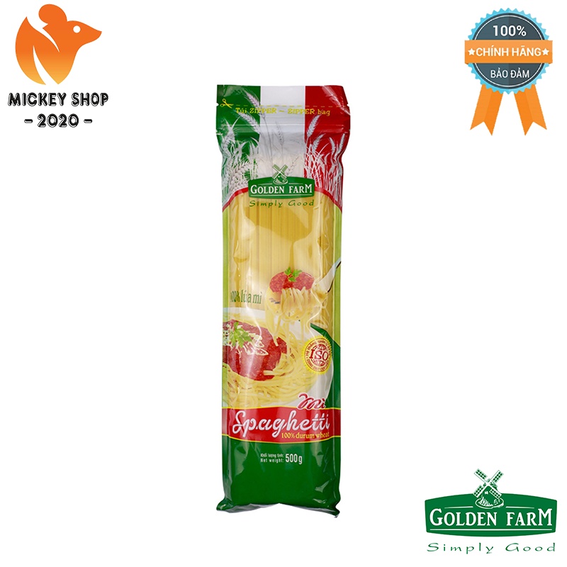 [ BÁN CHẠY ] Mì Spaghetti Golden Farm - Túi 500g- CHÍNH HÃNG