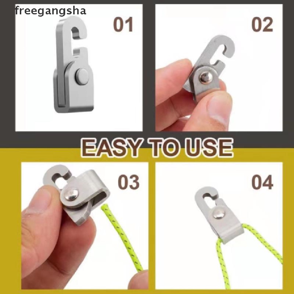 [FREG] Automatic Lock Hook Self-locking Free Knot Easy Tighten Rope Kit For Camping FDH