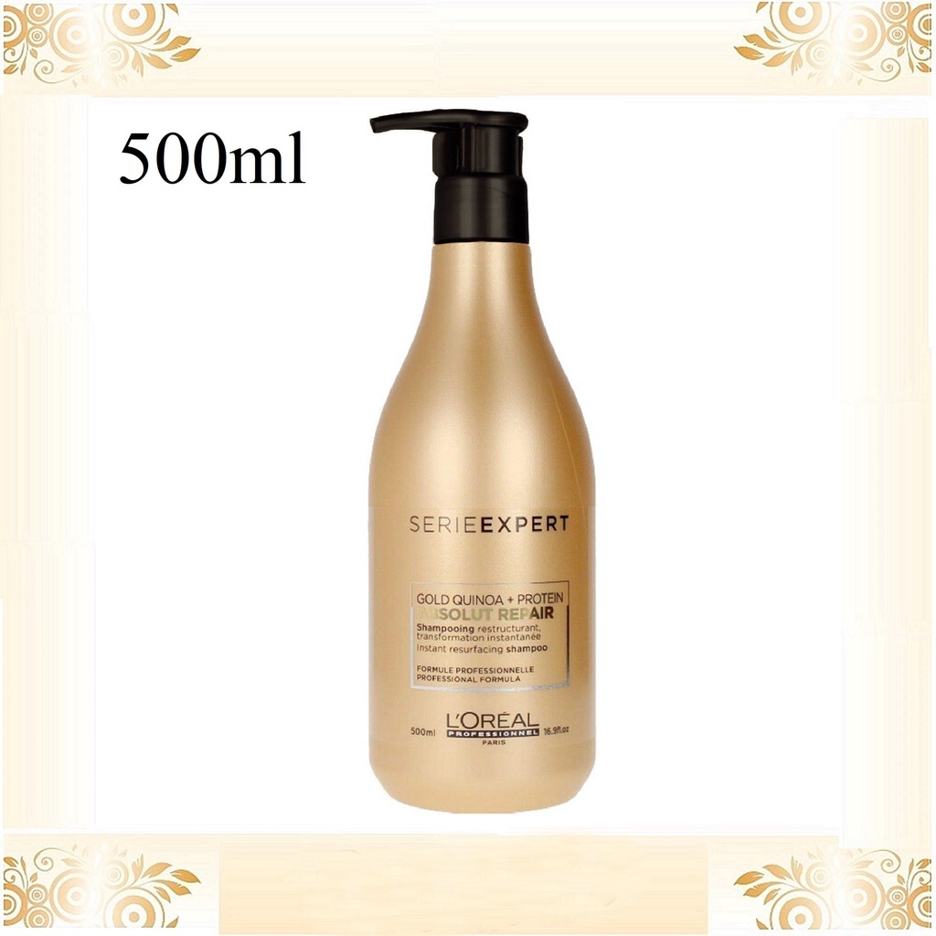 Dầu gội phục hồi tóc L'oreal Serie Expert Absolut Repair Instant resurfacing shampoo 500ml