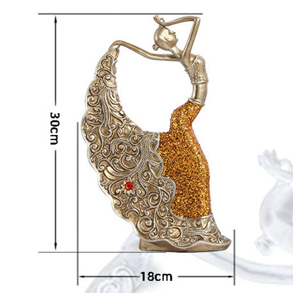 Mô Hình Con Công Nhảy Múa Bằng Nhựa Resin Màu Vàng Trang Trí Nhà Cửa